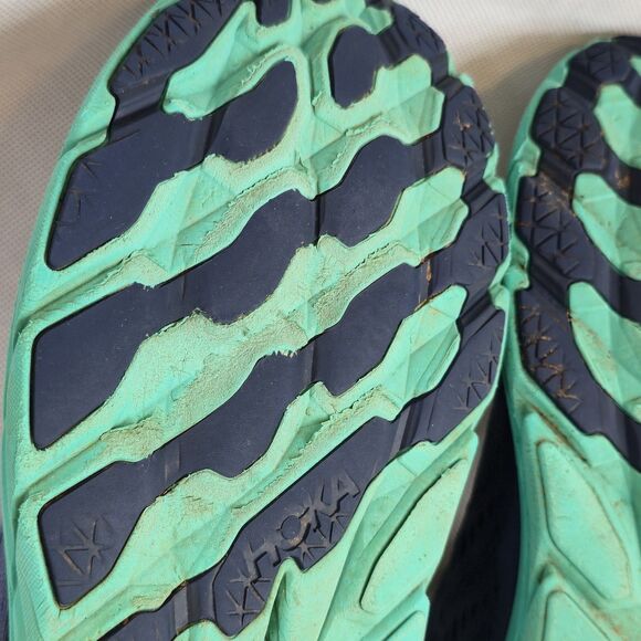 Hoka One One Navy and Teal Athletic Shoes 237 - Picture 12 of 15